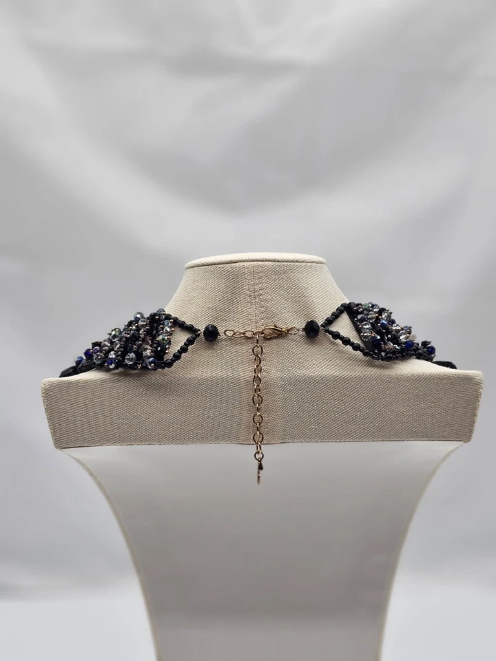 Hermoso collar gargantilla con cuentas Natasha elegante fiesta de vacaciones buen peso Foto 3 de 4