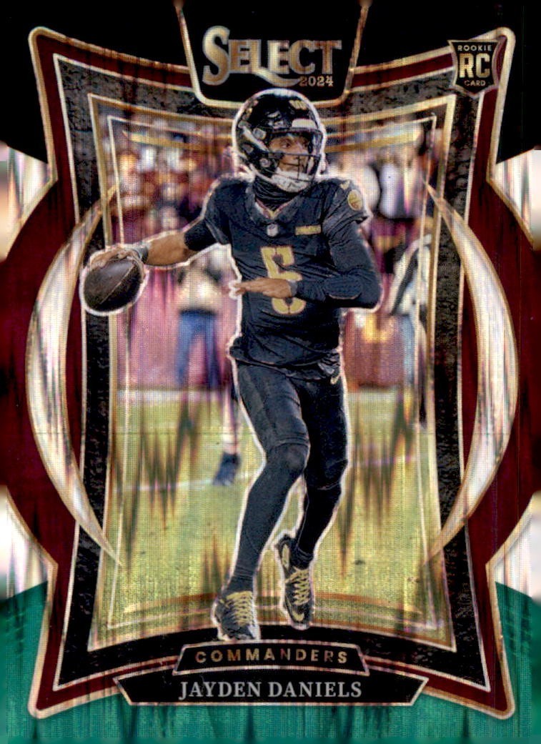 2024 Panini Select - Concourse Jayden Daniels #26 Black & Green Shock Prizm (RC)