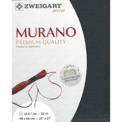 Zweigart Zählstoff MURANO 32 ct. Anthrazit 48x68 cm für