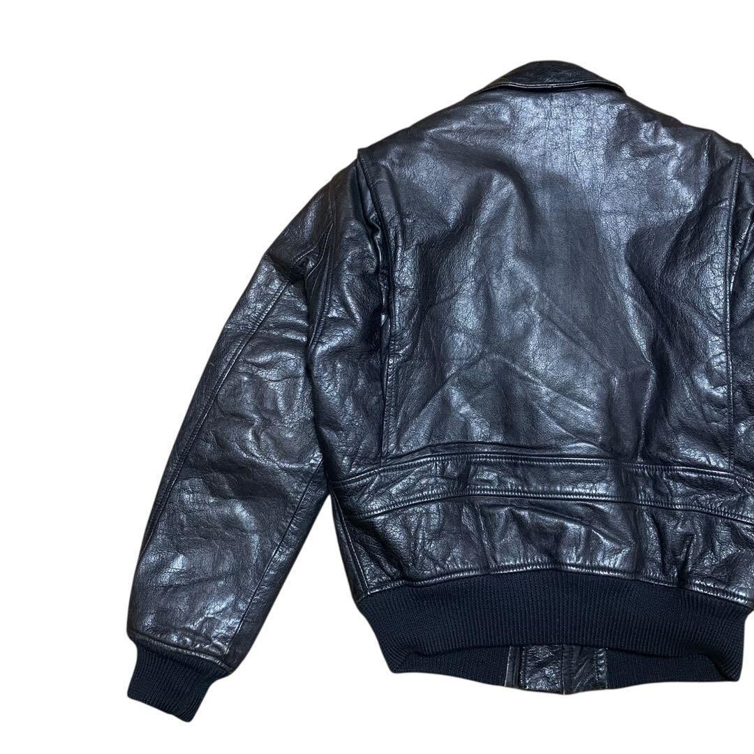 Giorgio Armani Horsehide Flight Jacket A-2 Style 90s Vintage Italy Authentic image 6
