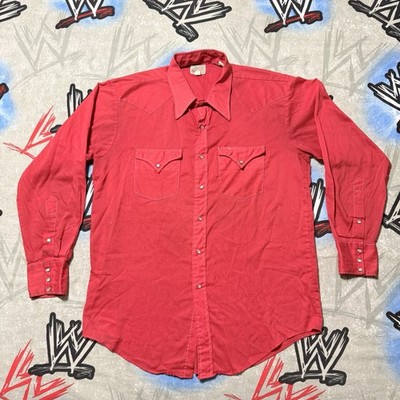 Old West Champion Pool of Sherman Pearl Snap Western Wear VTG Men's LT Shirt