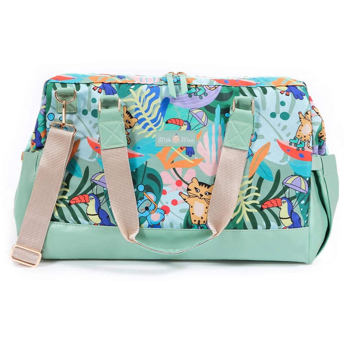 Milk&Moo Diaper Tote Bag, Large, Waterproof Diaper Bag, With Insulated Bottle Po