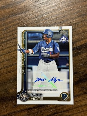 2025 Topps Pro Debut Zyhir Hope Auto   #PD-139