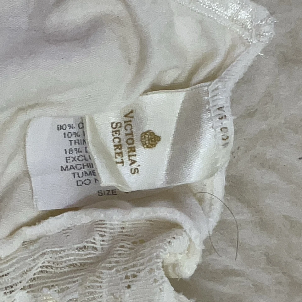 Vintage Victorias Secret  Crown Union Label Bra Cotton Lace Trim#807 - Image 4 of 4