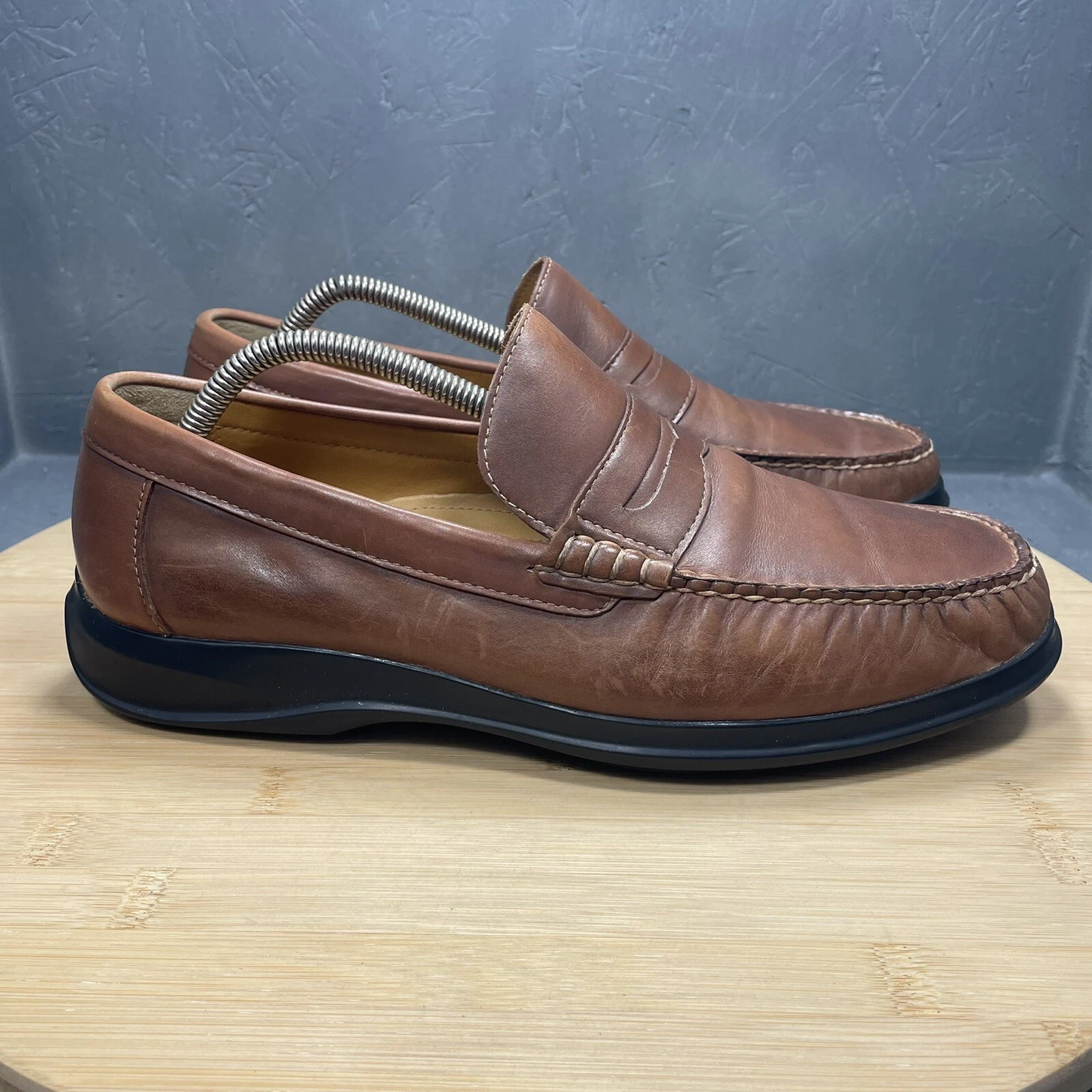 NIKE Mocassino da uomo marrone Cole Haan taglia 9 5 M slip on in pelle penny C08390