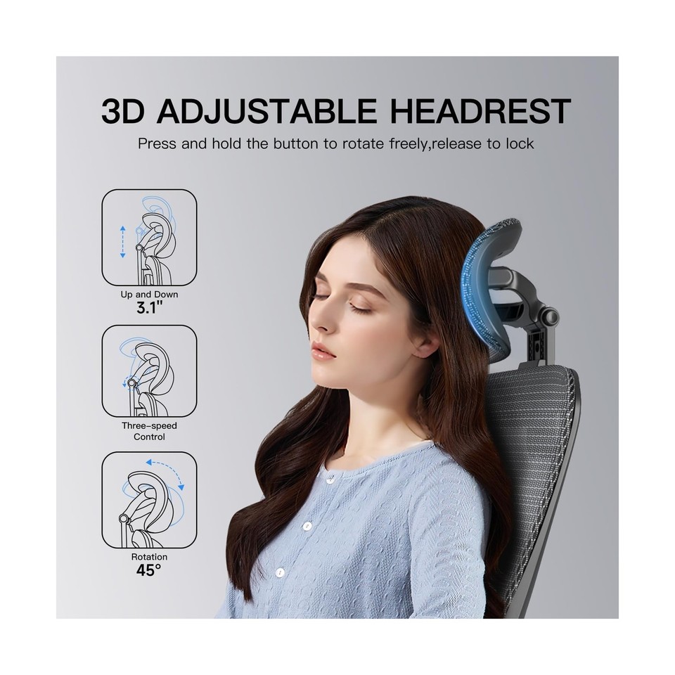 Ergonomic Office Chair, Mesh Office Chair with Rocking Function