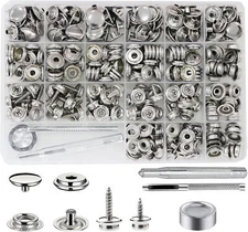 350 Pieces Canvas Snap Kit Stainless Steel Screws Snaps Marine Grade Canvas U...