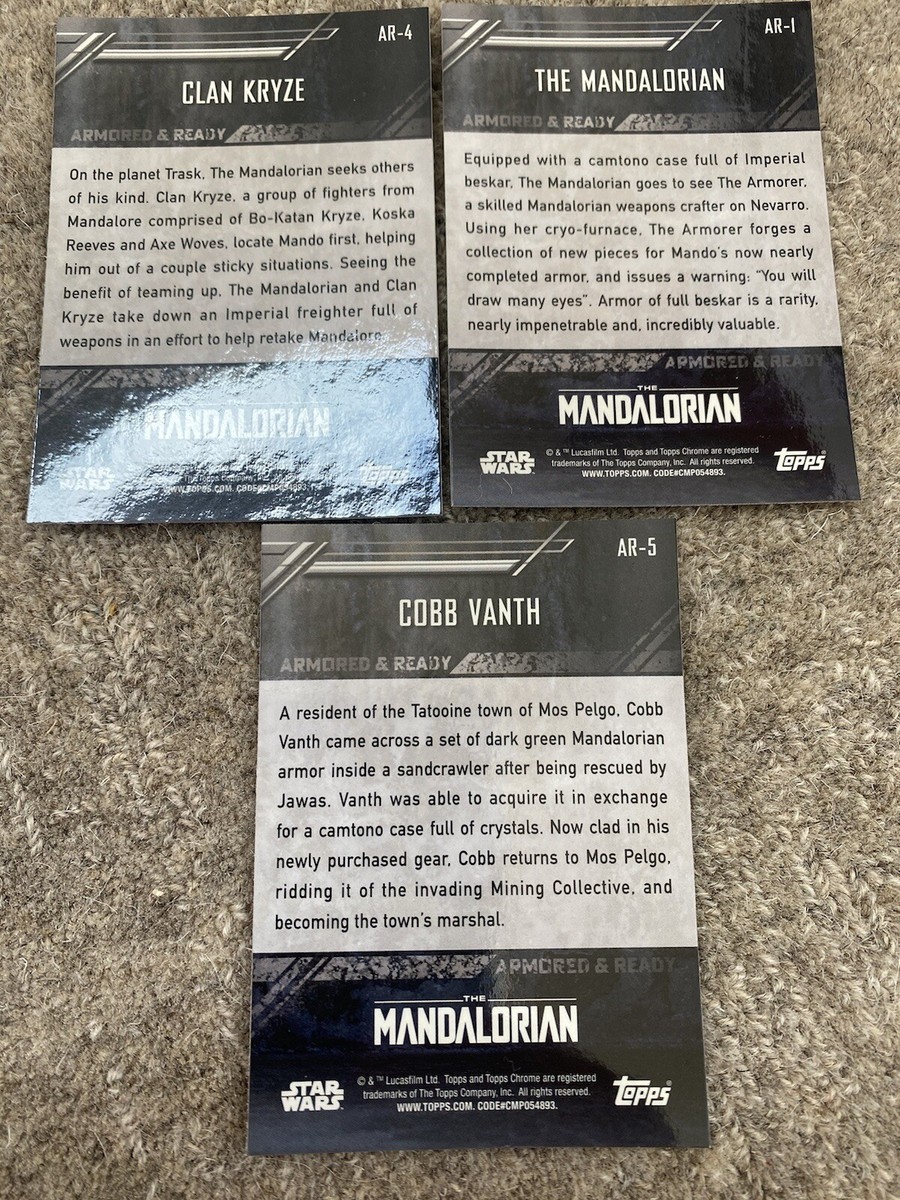 2022 Topps Chrome Star Wars Mandalorian Trading Card Lot (AR-1, AR