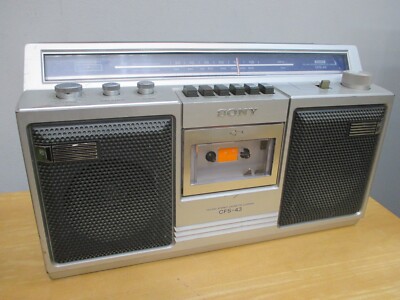 Sony CFS-43 Boombox Stereo Cassette Player *Works*
