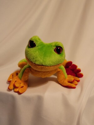 Ganz Webkinz Green Tree Frog Big Eyes Plush Stuffed Animal No Code