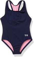 TYR Comfortable Durafast Lite Ella Maxfit Swimsuit for Girls - Navy, Size Option