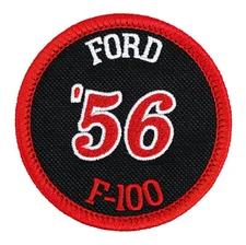 1956 Ford F-100 Embroidered Patch Black/Red Iron-On Sew-On Hat Backpack Jacket