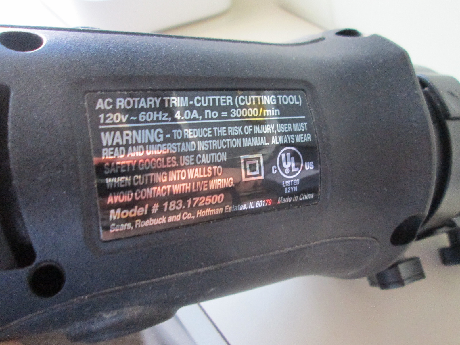 Craftsman All In One Cutting Tool Ac Rotary Trim Cutter W/Case 183.