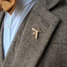 Fashion Mens Luxury Suit Bee Metal Lapel Brooch Pin