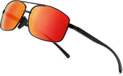 SUNGAIT Black Frame Red Lens Ultra Lightweight Polarized Sunglasses UV400 