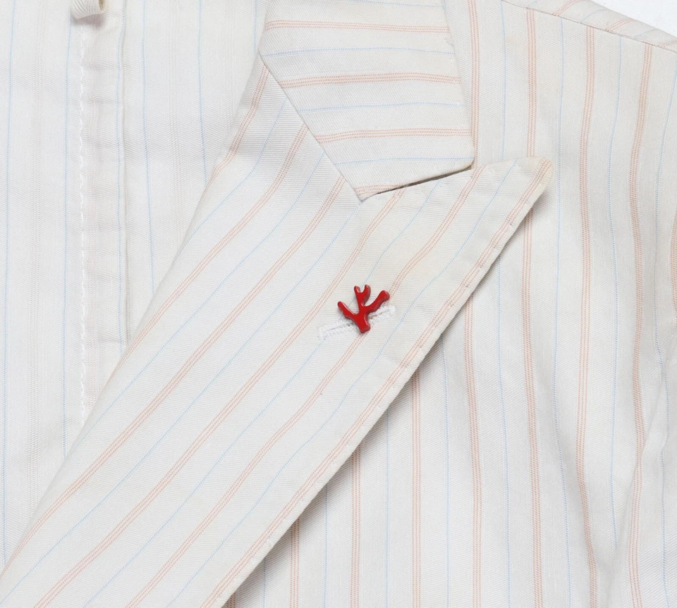 Новый с Ярлыками ISAIA NAPOLI SPORT пальто куртка off-белый хлопок льняной стирки роскошь Италии 50 - Изображение 3 из 4