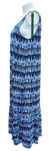 Lilly Pulitzer Midikleid L Martins Low Tide Navy Blau Segelboote Ärmellos Tank - Bild 6 von 16