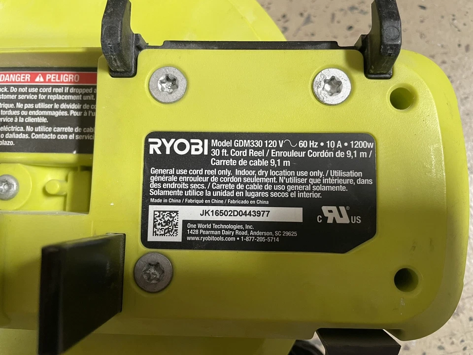 Carretel de cabo Ryobi 30’ GMD330 - Imagem 4 de 4