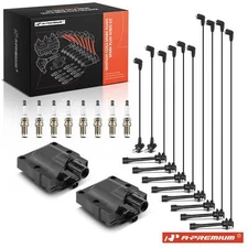 A-Premium New 2x Ignition Coils & 8x Iridium Spark Plugs & 10x Wires for Lexus