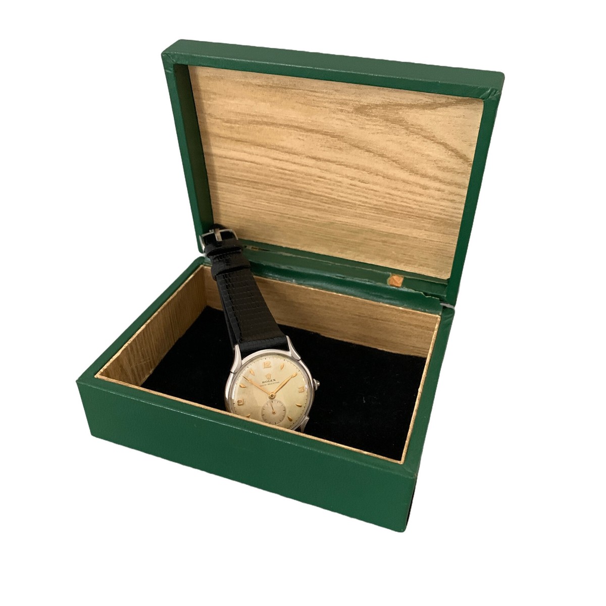 ROLEX Precision ultra flat 4498 Fancy Lugs Ivory dial 1952's | eBay