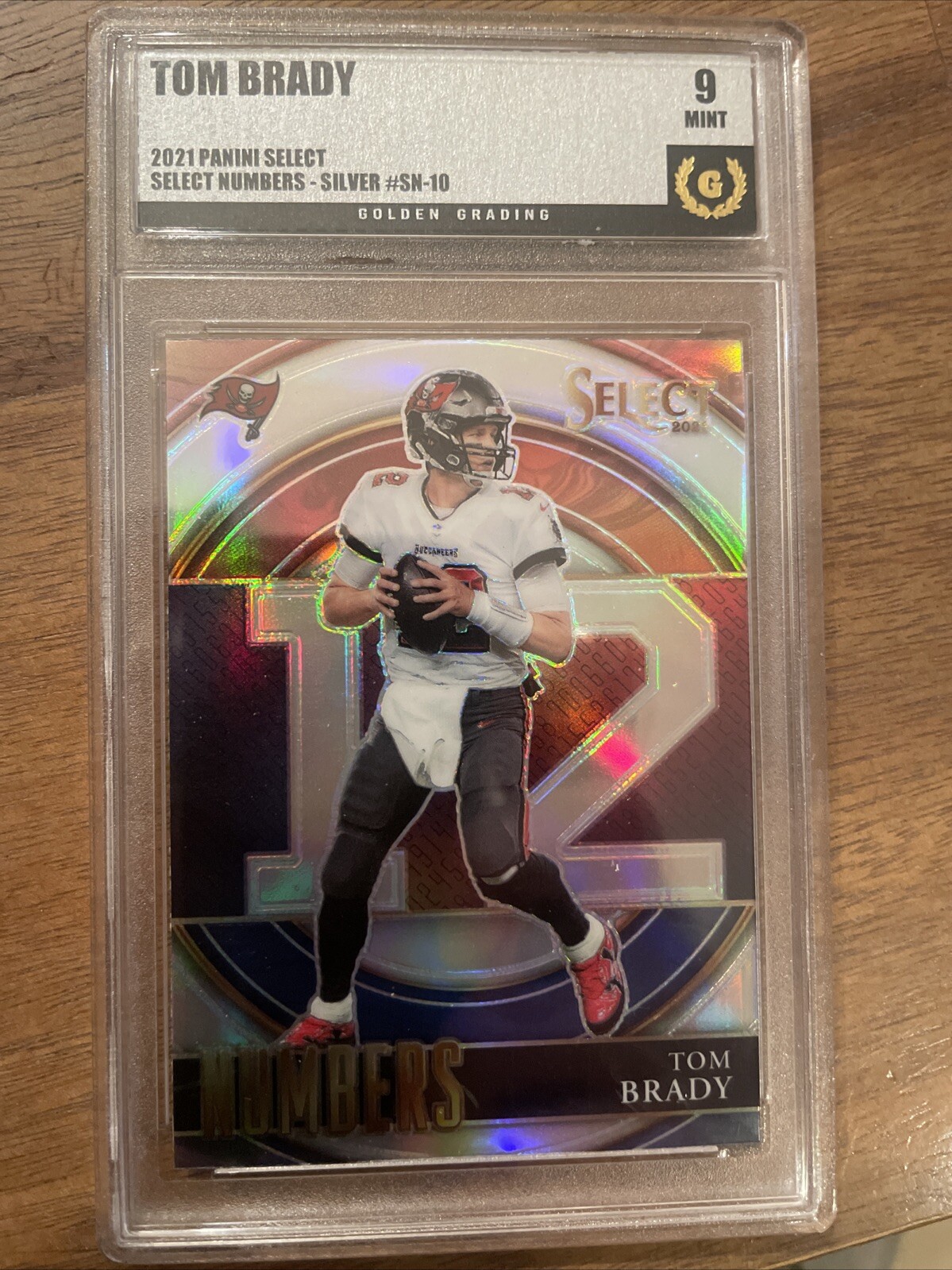 2021 Panini Select - Select Numbers Silver Prizm #SN-10 Tom Brady
