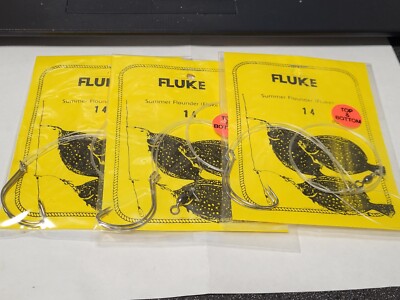 3 NJ Hand Tied English Hook Hi-Lo w/Dropper Loop Fluke/Summer Flounder Rigs