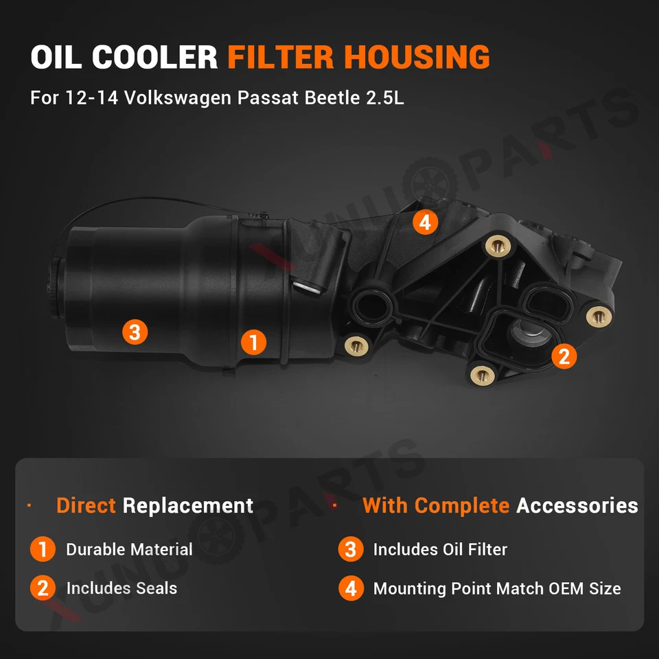 Carcasa del filtro de aceite del motor para VW Jetta 2011-2013 sedán 2012-2014 Passat 2,5 L Foto 4 de 4