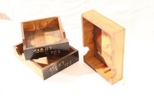 Vecchio Cassa Legno 17 x 21 x 5cm Cassetta Trasporto Deposito Strumento di