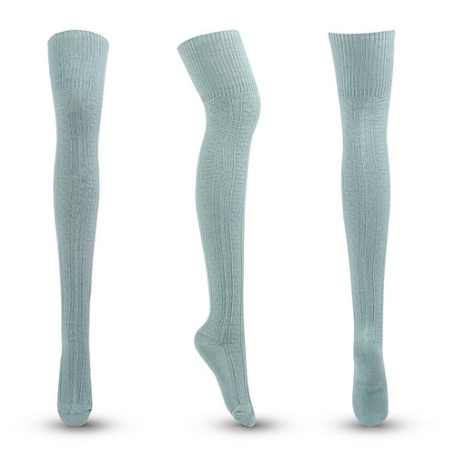 Frauen Winter Warme Gestrickte Socken Über Knie Lange Oberschenkel Hohe 〒 - Bild 19 von 21