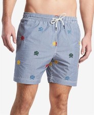 Tommy Hilfiger Men's Swimwear Striped Board Surf Blue Shorts Sz. XL