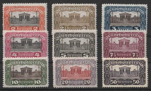 Österreich 1919, Mich.-Nr.: 284-92 *