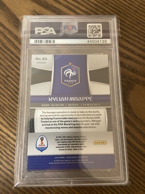 2018 Panini Prizm World Cup #80 Kylian Mbappe RC Lazer Prizm