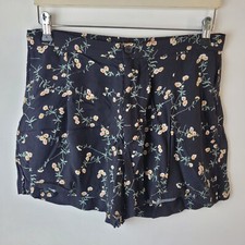  Other Stories Women Size 42 Black Floral Shorts Chino Summer Holiday Relaxed