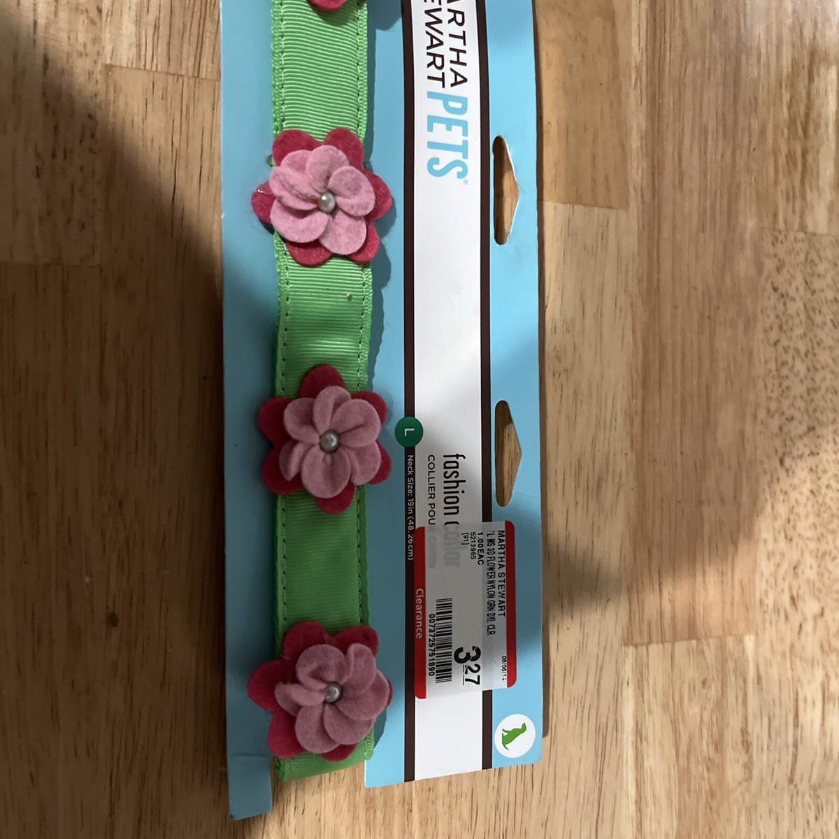 Martha stewart Pets Fashion Pink And Red Flower Dog Collar Size Large
