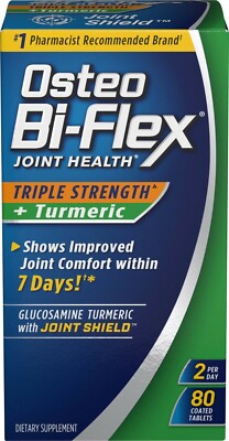 Osteo Bi-Flex Triple Strength + Turmeric, 80 Tablets Joint Health & Support..