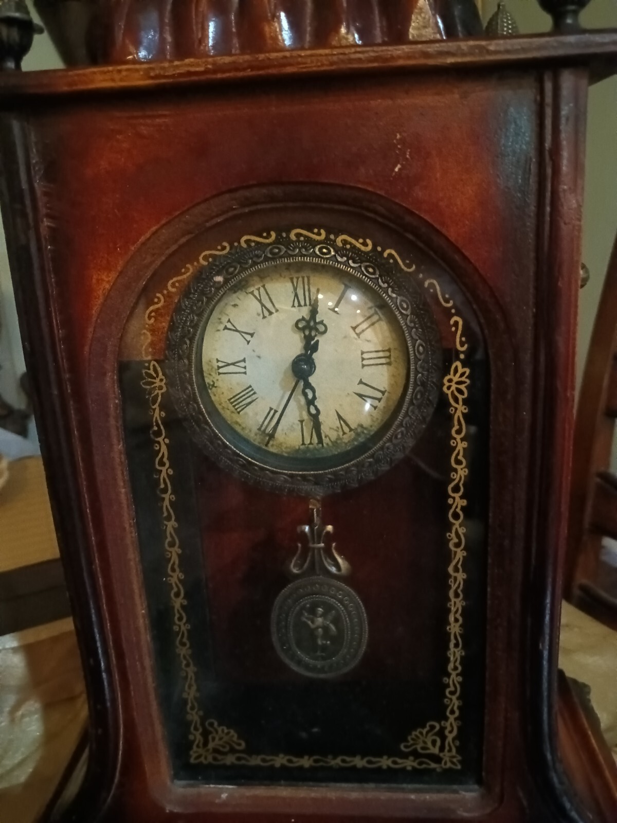 Three Hands Corp 12” - Wooden Clock With Pendulum