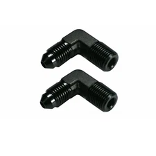2Pcs -3 AN to 1/8 NPT Fitting Black Male 90 Degree Elbow Adapter For Fuel System