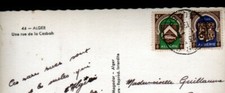 ALGER (ALGERIE) ENFANT ERRANT dans RUE de la CASBAH ,Combinaison de timbres 1954