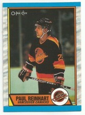 PAUL REINHART 1989-90 O-PEE-CHEE CARD NM-MT CONDITION VANCOUVER CANUCKS