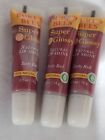 3- Burts Bees Super Gloss Lip gloss Zesy Red 3pc 100% Natural Sealed