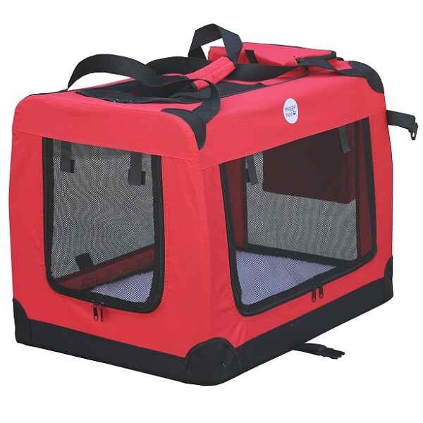 HugglePets Fabric Dog Crate Puppy Carrier Cat Travel Cage Carry Pet