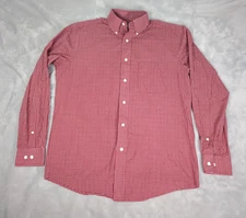 Croft & Barrow Shirt Mens Small Red Check Classic Fit Pocket Button Down Dress