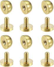 10X6Mm round Studs Rivet Purse Handbag Feet Spike Brass Leather Craft Screw Back