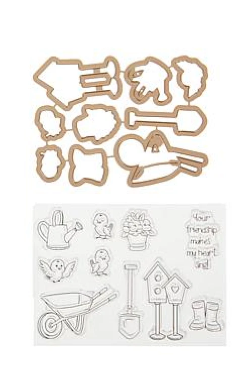 Juego de estampillas y troqueles de goma Art Impressions JUEGO DE JARDÍN MANSIÓN DE VACACIONES TRANSPARENTE NUEVO Foto 2 de 3