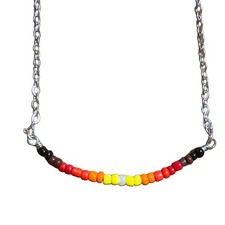 Hand Made Seed Bead And Chain Necklace Sunset...