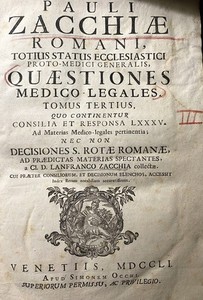 Venice 1751 - Vellum - Vol III - Quaestiones Medico-Legales - FORENSIC MEDICINE
