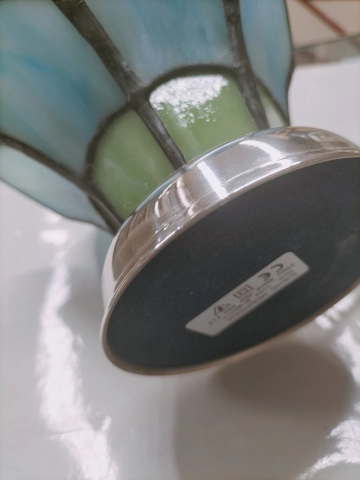 Abajour Comodino Argento Stile Tiffany - Immagine 3 di 4