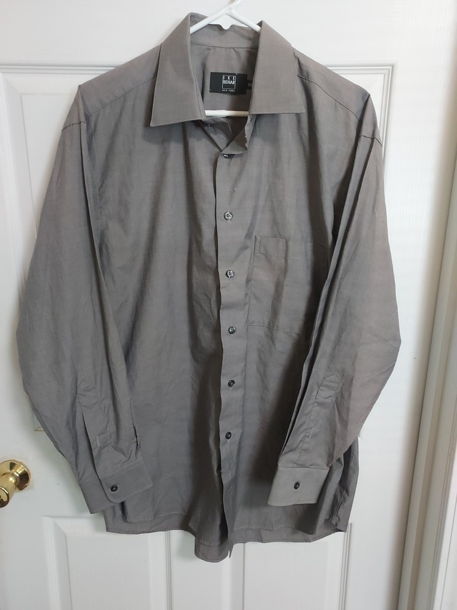 NWT Ike Behar 16-34 Gray Long Sleeve Button Down Mens Dress Shirt | eBay NWT Ike Behar 16-34 Gray Long Sleeve Button Down Mens Dress Shirt | eBay