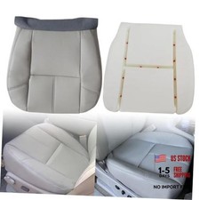 Gray Front Driver Side Bottom Replacement Leather Seat Cover Foam Cushion