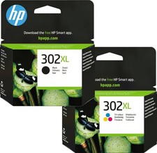 Image of Genuine HP 302XL Black & Tri-Colour F6U68AE F6U67AE High Yield Ink Cartridges